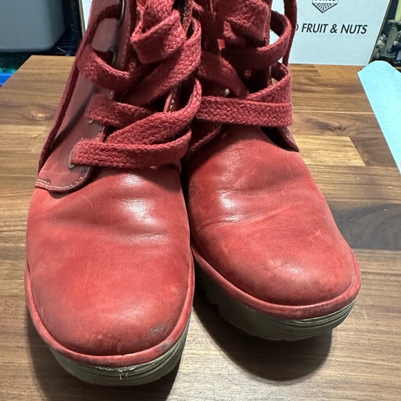 FLY LONDON leather wedge boots made in Portugal Excellent condition size 37 - Picture 11 of 15